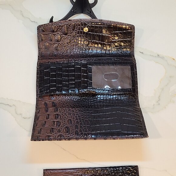 Brahmin Vintage trifold checkbook wallet in Cocoa Melbourne EUC - Picture 5 of 8